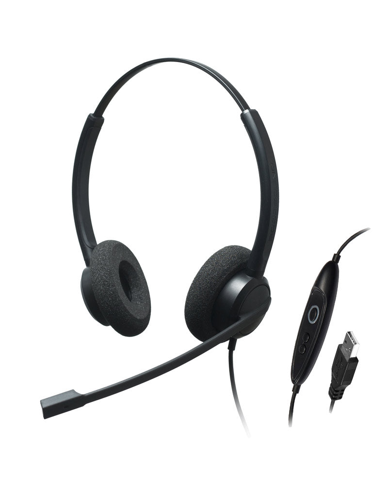 Addasound Crystal SR2732 DUo Headset (USB) With in-line Control