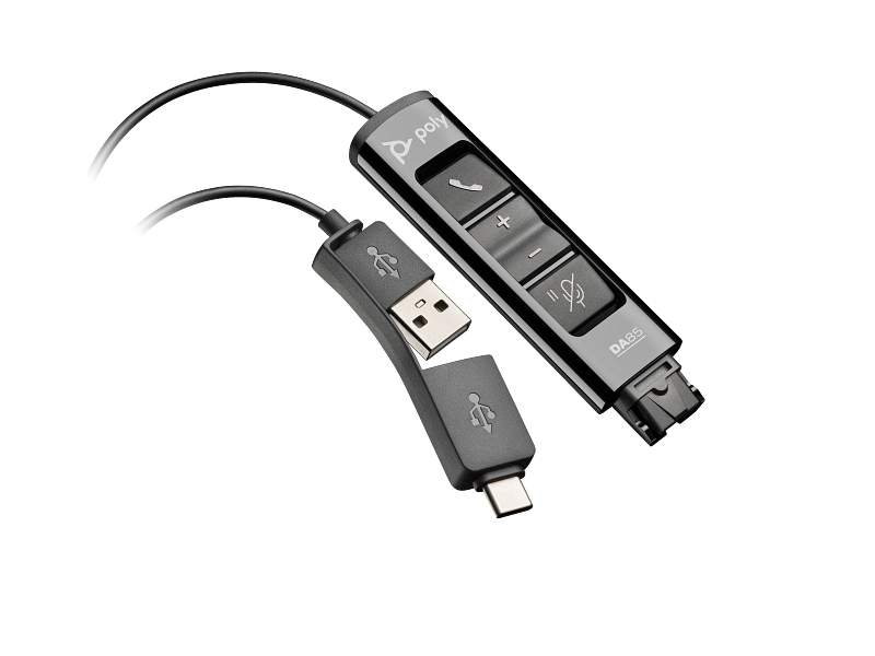 Poly DA85 USB to QD Black Adapter TAA (786C7AA)