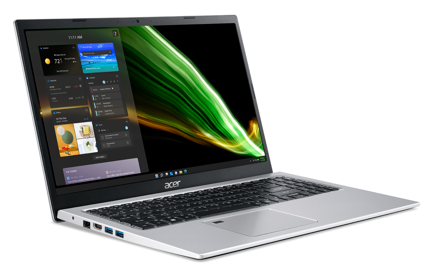 Acer A315-58-39WW 15.6FHD Intel Core i3-1115G4 4GB RAM 256GB SSD Win 11 Home Pure Silver
