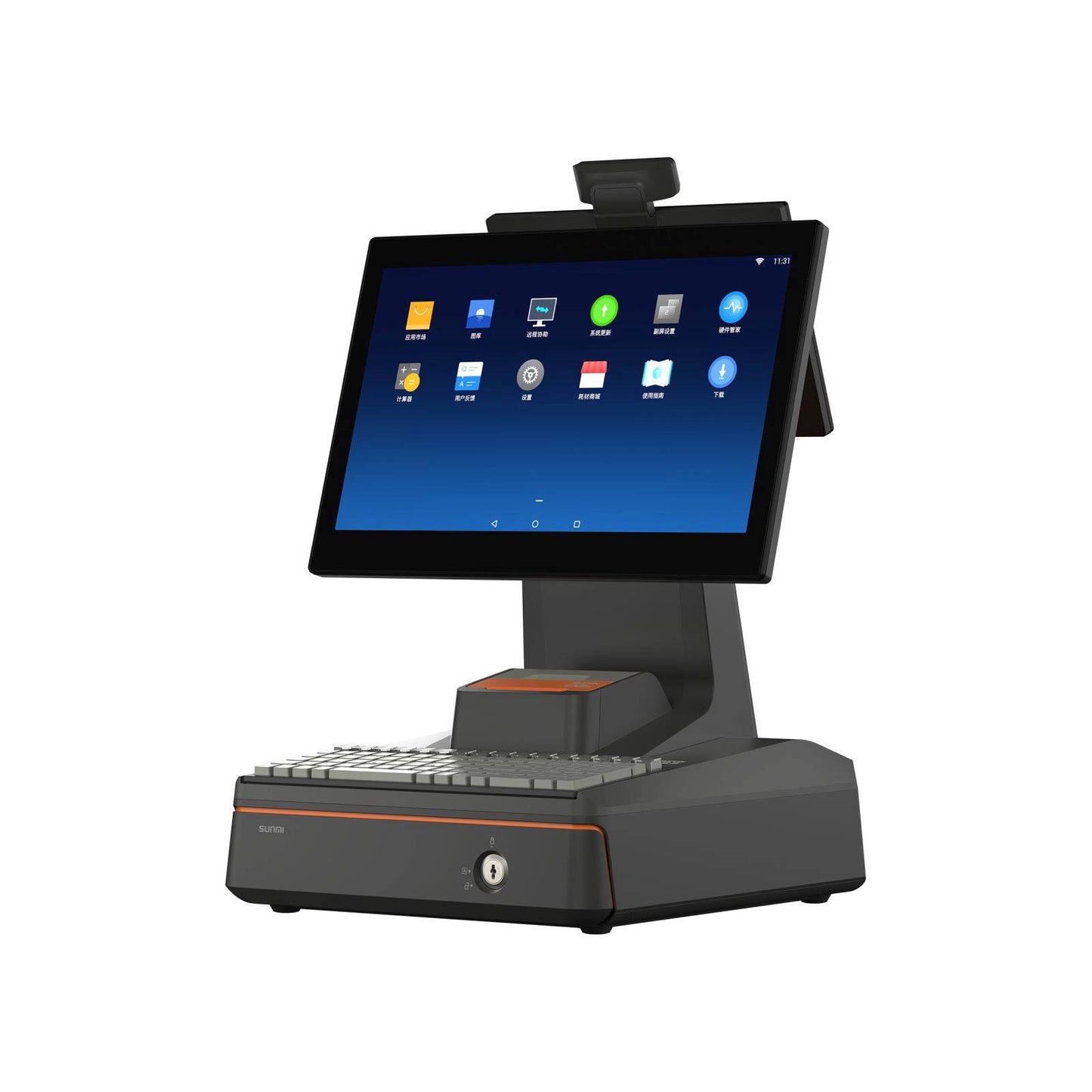 Sunmi D2s Plus Combo (P01210055) D2s 15.6" RK3288 2GB16GB Android 7 WiFi+Ethernet Printer 80mm with 89Key Keyboard and Mini Cash Drawer