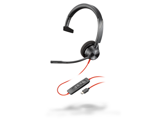 Poly Blackwire 3325 Stereo USB-C Headset +3.5mm Plug +USB-C/A Adapter (8X221AA)