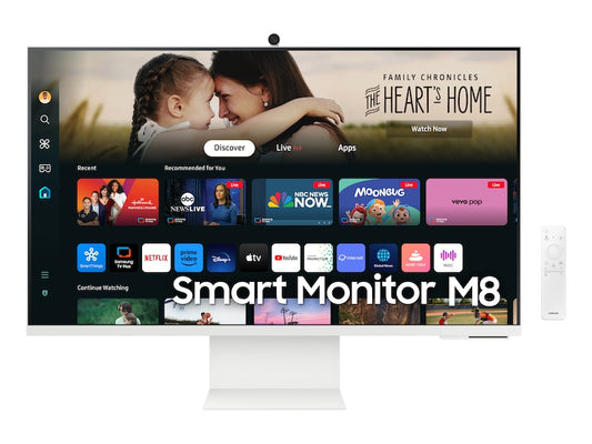 Samsung LS32DM801UEXXP 32" Smart Monitor M8 (M80D) 4K UHD with Streaming TV, Speakers, USB-C, Ergonomic Stand and SlimFit Camera