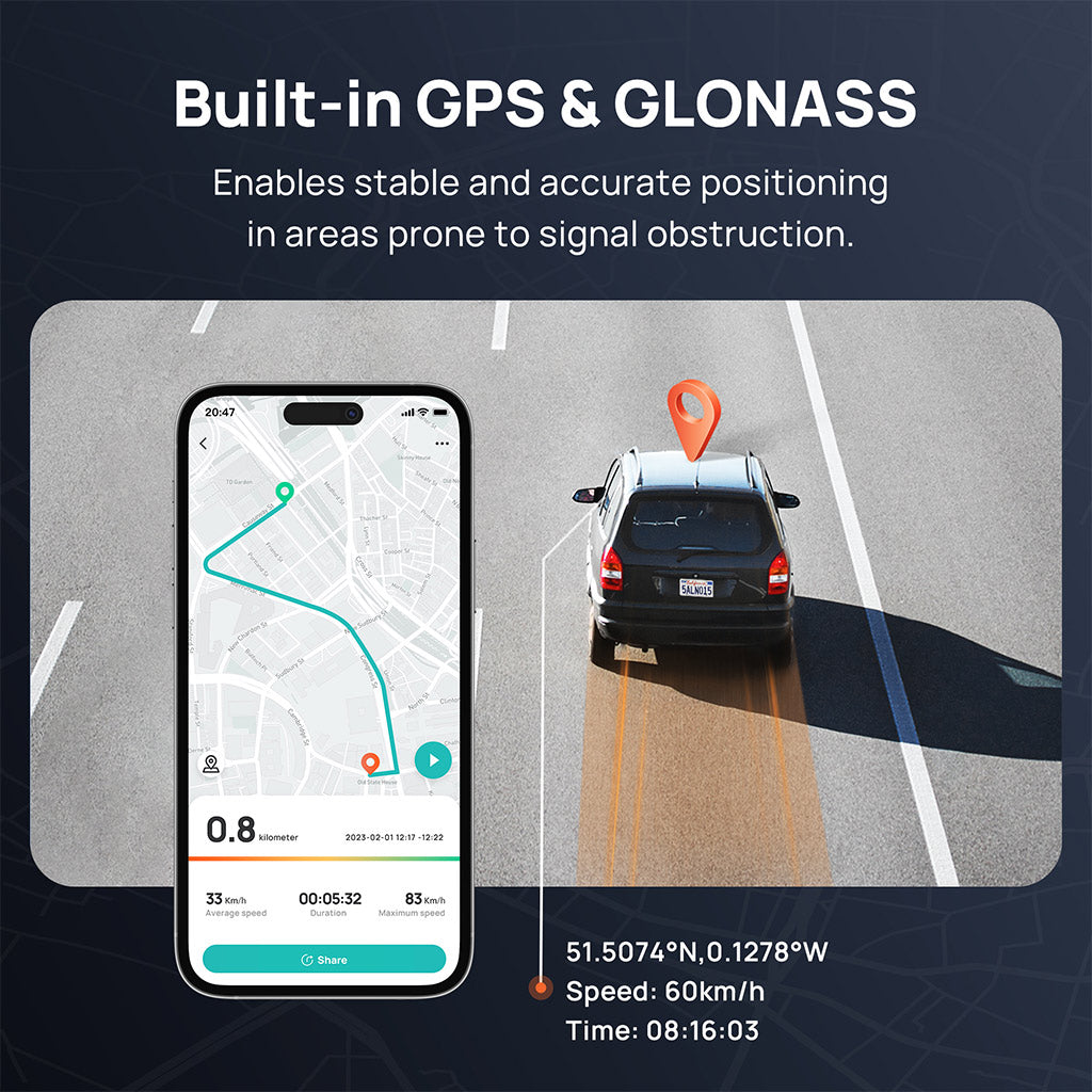 70mai M500 Dash Cam 2.7K HD with Built-in eMMC, 170° FOV & HDR Recording
