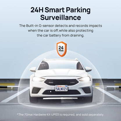 70mai M500 Dash Cam 2.7K HD with Built-in eMMC, 170° FOV & HDR Recording