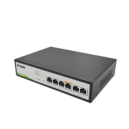 D-Link DES-F1006P-E 250M 6-Port 10/100 Switch with 4 PoE Ports and 2 Uplink Ports