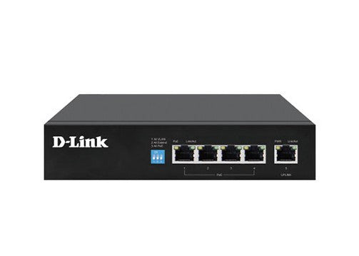 D-Link DGS-F1005P-E 250M 5-Port 1000Mbps Switch with 4 PoE Ports and 1 Uplink Port