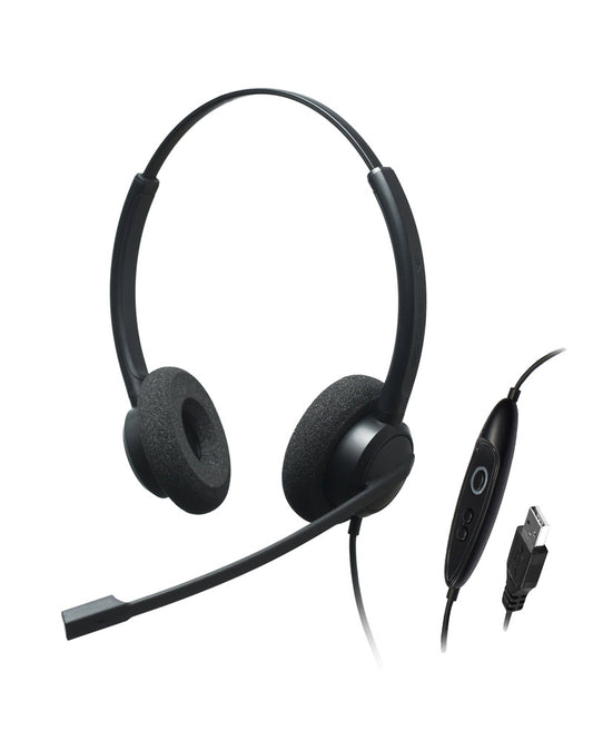 Addasound Crystal SR2732 DUo Headset (USB) With in-line Control