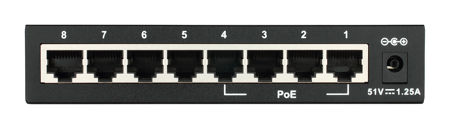 D-Link DES-1008PA 8-Port Fast Ethernet PoE Unmanaged Desktop Switch