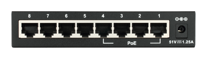 D-Link DES-1008PA 8-Port Fast Ethernet PoE Unmanaged Desktop Switch