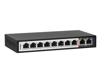 D-Link DES-F1010P-E 8 + 2 1000Mbps 250m PoE Switch