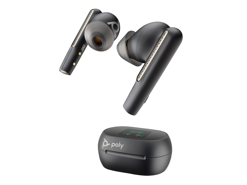 Poly Voyager Free 60+M UC Carbon Black Earbuds +BT700 USB-C Adapter +Touchscreen Charge Case (7Y8H0AA)