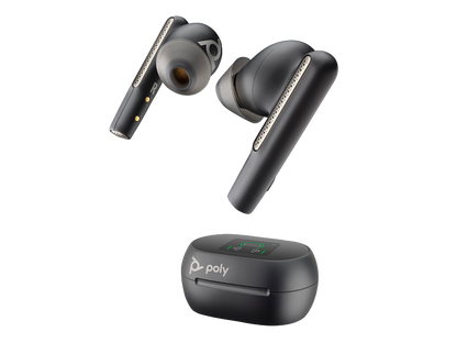 Poly Voyager Free 60+M UC Carbon Black Earbuds +BT700 USB-C Adapter +Touchscreen Charge Case (7Y8H0AA)