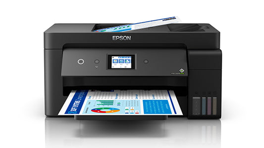 EPSON L14150 (C11CH96502) 多機能、両面印刷/リーガル/フォリオ、4800x1200 dpi、17/9 ipm、ADF インク タンク プリンター付き